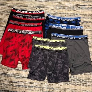 Ex. Condition!! Set of 9 Under Armour Boys Boxer Briefs Size Youth XL